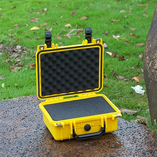 MEIJIA Portable All Weather IP67 Waterproof Protective Case,Hard Camera Case,Dry Case with Customizable Foam,Fit Use Of Drones,Camera,Equipments,10.62 x9.68x4.87inches - color: Yellow
