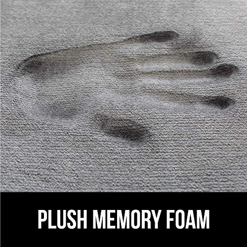 GORILLA GRIP Shower Stall Mat Size 21x21 Clear and Memory Foam Bath Rug Size 30x20 Graphite, 2 Item Bundle