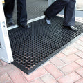 Lovinland Ourdoor Rubber Floor Mat for Outside Entrance 60"x35" | large heavy duty non-slip waterproof easy to clean drainage mat foot clean pad for pool,patio,wet,garage,front door