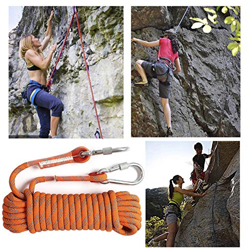 Static Climbing Ropes 35FT,50FT,100FT,150FT,200FT,250FT(Diam 10mm,16mm) - color: Orange(diam 10mm), size: 250 FT