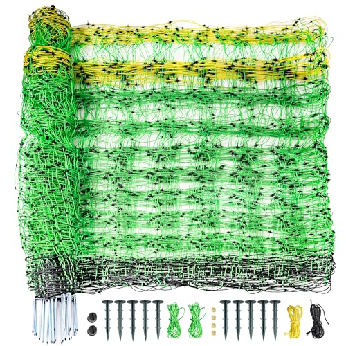 PPOLB Electric Fence Netting - 35.4" H x 164' L, Portable Movable Livestock Nets Mesh for Goats, Sheep, Hogs, Dog, All-Purpose Electric Fencing for Backyards, Homesteaders, Farms Ranches, and Gardens - size: 35.4" H x 164' L Livestock