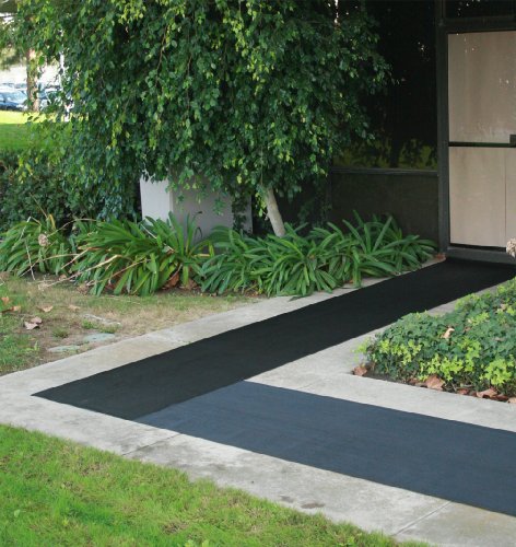 Rubber-Cal Fine Rib Corrugated Rubber Floor Mat - 1/8" x 3ft x 8ft Black - size: 96"L x 36"W x 0.1"Th