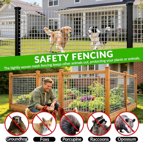 Welded Wire Fence 1/2‘’x 1/2‘’ 36in x 50 ft,Vinyl Coated Welded Wire Mesh Roll,16GA Heavy Duty Galvanized Chicken Wire Fencing, Hardware Cloth for Yard Vegetable Protection Goat & Poultry Netting - size: 1/2‘’x 1/2‘’ 36in x 50 ft