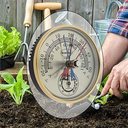 Brannan Max Min Thermometer and Hygrometer - Ideal Greenhouse Thermometer and Humidity Meter to Monitor Maximum and Minimum Temperatures and Humidity Easily Wall Mounted