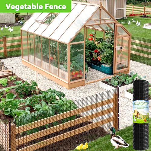 PVC Coated Welded Wire Fence,1 inch 24 in x 100 ft,Chicken Wire,Black Metal Fence Mesh Wire Roll,Garden Fencing Welded Wire Mesh for Pet Enclosures,Vegetable,Poultry and Agricultural Use - color: Black, size: 1"x1" 24inx100ft