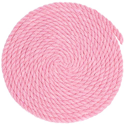 Twisted Natural Cotton Rope - 1/4 Inch - Solid Colors - Variety of Lengths and Colors to Choose from - color: Pink, size: 10 feet