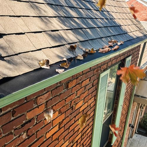 SDSNTE Lock-In Gutter Guard, 6 Inch X 210 Ft, Black, 70 Packs | Gutter Protection Covers, Leaf Micro Mesh Screens, Fits K Style Gutter, Durable Coated Steel - size: 6” x 210 ft