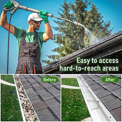 Dreyoo 1 Pack 3/4" Heavy Duty Sweeper Nozzle for Gutter Cleaning Wand | Compatible with 22311 Replacement, Brass Garden Hose Nozzle Suitable for Cleaning Gutters Sidewalks Driveways Watering