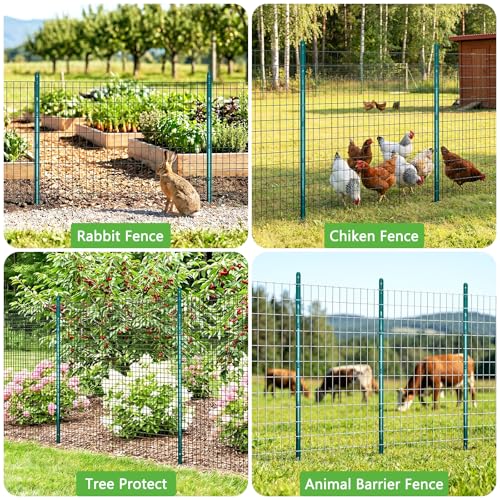 7ft Fence Posts, Pack of 10 - Sturdy Metal U-Posts & Step-in Stakes | No Digging Poles for Garden Wire Fencing and Yard Signs (Requires Assembly) - size: 7 Feet (Requires Assembly)