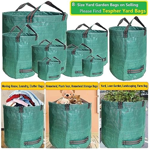 Professional 3-Pack 63 Gallon Lawn Garden Bags Large (D31,H19 inch) Yard Waste Bags W/Gardening Gloves,Standable,Reusable Leaf Bag,Lawn Debris Bin,Garden Trash Container,Plant Trimmings Bag 4 Handles - size: 1 Count (Pack of 3)