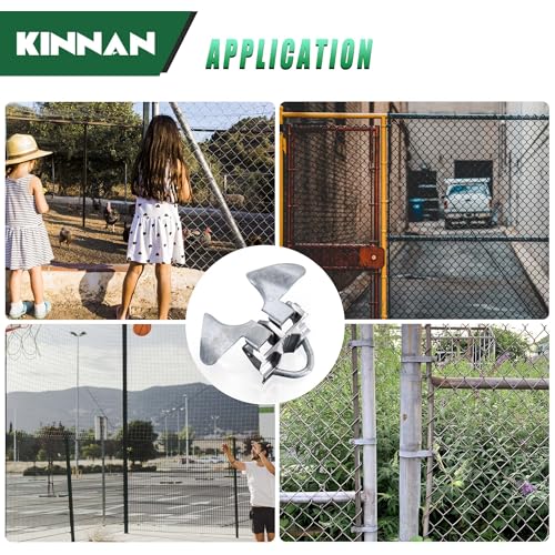 2 Pack KINNAN Chain Link Fence Butterfly Gate Latch, Galvanized Steel Butterfly Gate Latch for 1-3/8" Gate Frame and 2-3/8" Gate Post, Fence Gate Latch with Padlock Hole