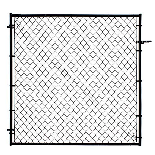 Adjust-A-Gate Adjustable Chain Link Square Corner Complete Gate Kit, Fit-Right, Black, 6'H