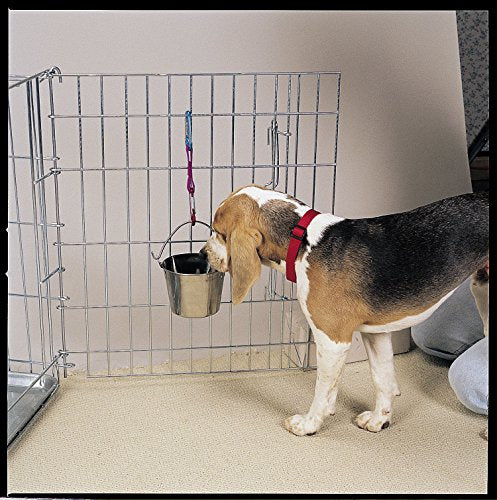 ProSelect Stainless Steel Flat Sided Pails — Durable Pails for Fences, Cages, Crates, or Kennels - 6", 2-Quart - size: 2-Quart