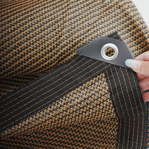 Shade Cloth for Garden 20 * 20FT, 70% Sunblock Mesh Tarp & Outdoor Sun Shade with Grommets, Sun Shade Outdoor Cover, Plant Covers Freeze Protection for Greenhouse, Kennel, Lawn, Patio Brown - color: brown, size: 20*20FT