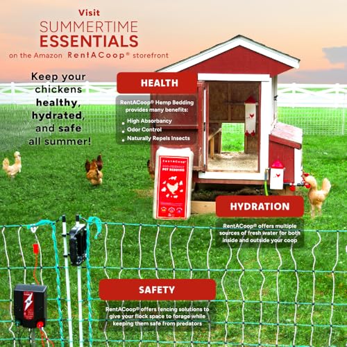 RentACoop 42" Electric Anti-Predator Poultry Fence and 0.6 Joule Plug-in Electric Fence Energizer Bundle