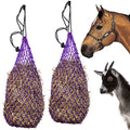 Majestic Ally 2 pcs Ultra Slow Feed 1.5"x1.5" Holes 40” Hay Net for Horses and livestocks (Purple) - color: Purple