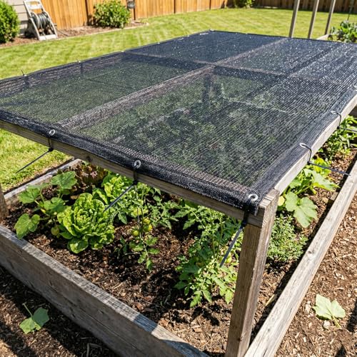 Royal Shade50% Black Shade Cloth 8FT x 16FT Mesh Tarp with Grommets for Garden Patio, Plant Shading, Greenhouse, Pergola, Chicken Coop, Dog Kennel, Lawn (We Make Custom Size)