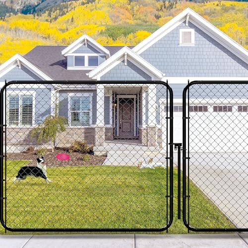 Adjustable Chain Link Fence Gate Kit,Rust-Resistant PVC Coated Garden Gate for Outside,Durable Outdoor Gate for Garden Fence, Pathways, Yards, and Driveways, 26"-72" Wide x 5' High - size: 5ft High