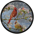 AcuRite 01597 12.5-Inch Wall Thermometer, Cardinals | Battery-Free Mechanical Coil with -60°F to 120°F Range, Weather-Resistant Decorative Wall Design