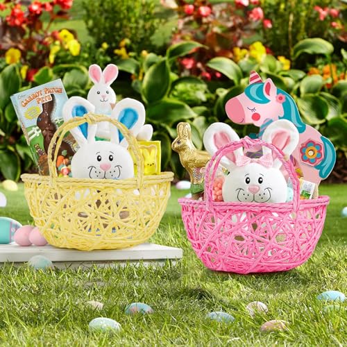 6 Pcs Easter Egg Baskets - Handmade 6 Colors Easter Baskets | for Easter Theme Garden Party Favors, Easter Eggs Hunt, Easters Goodies Goody, Basket Fillers