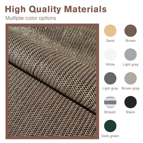 SUNNY GUARD 2.5' x 6' Balcony Privacy Screen, HDPE Patio Railing Cover Fence - color: Brown, size: 0 2.5' x 0 6'