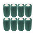 4" Cohesive Flexible Bandage Wrap – Green - 8 Pack | Self-Adherent Vet Tape for Animal Use | Breathable, Easy Tear, No Clips Required | Ideal for Horses, Dogs, Livestock, Pets - color: Green