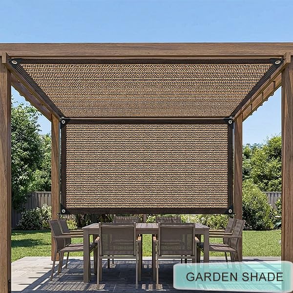 Shade Cloth Garden Plants,70% Sunblock Shade Neting -for Outdoor Garden Bed Neting Mesh Pergola Patio Lawn Sun Cloth Dog Kennel Cover Chicken Coop[Brown 5x10 FT] - size: 5×10FT