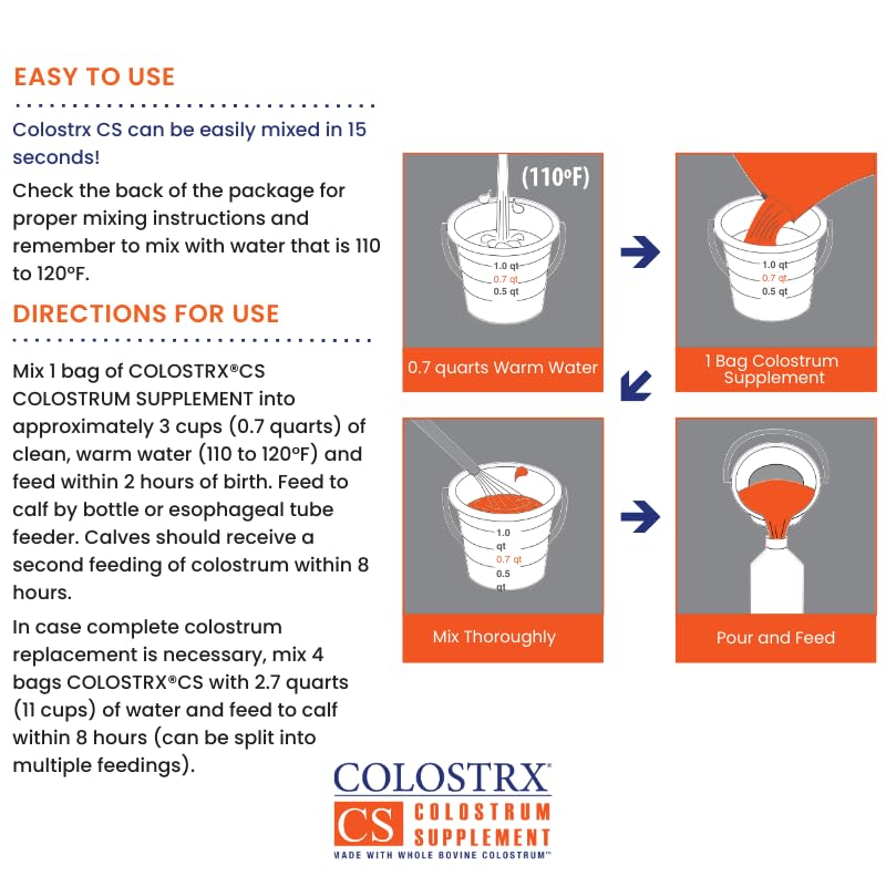 IVS 2Qt Nursing Bottle Kit Colostrx CS Colostrum Supplement-Newborn Calves | Snap-On Nipple | Durable Feeding Solution | Immune Support Farm Starter Kit - size: 2 Quart – With Colostrx CS