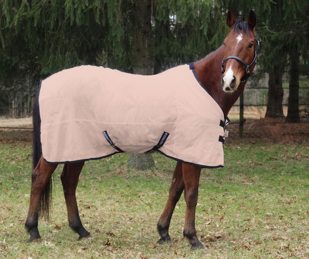 TuffRider Comfy Mesh Fly Sheet | UV Protection Horse Sheet, Standard Neck, 130 Grams Breathable Polyester Mesh- Adobe Rose- 72 - color: Adobe Rose, size: 72