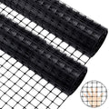 Windyun 2 Rolls 2'x100' Plastic Mesh Fence for Garden | Black HDPE Reusable Mesh Fence Roll,200 ft Coverage Plastic Netting for Garden Yard Backyard Chicken Rabbit Dogs - size: 100 ft