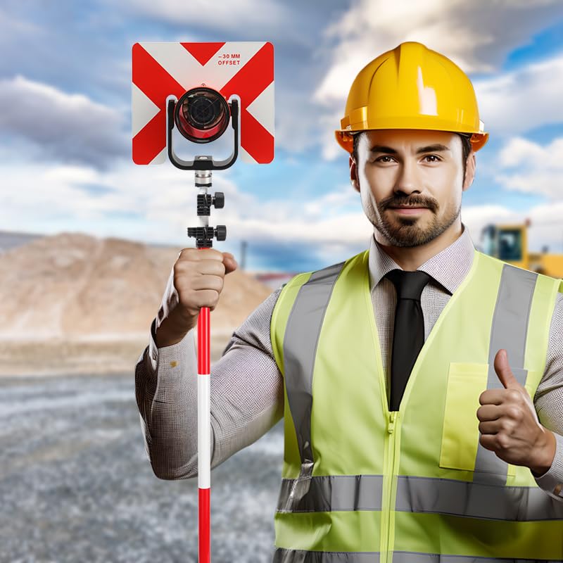 Surveying Aluminum Prism Pole, with Adjustable Adapter and Twist Lock for Land Surveying (11.81 FT/3.6 M) - size: 11.81FT/3.6M