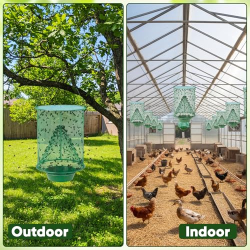 3 Pack Spotted Lanternfly Fly Traps Waterproof Ranch Fly Traps Bags Outdoor Hanging Reusable Flies Catcher with Bait Tray Effective Way to Catch Lantern Flies and Nymphs for Family Farm Garden Barn