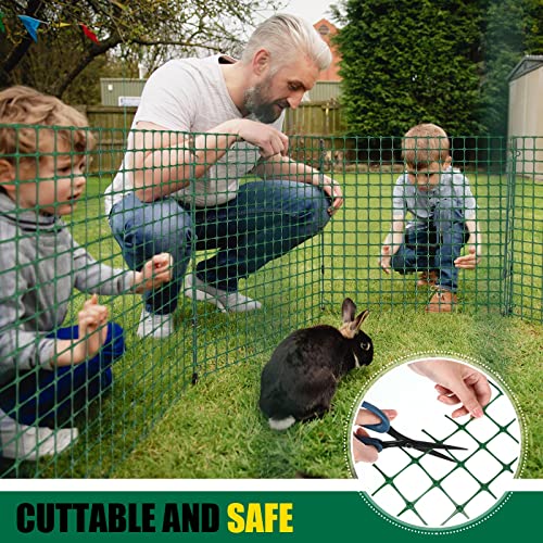 Preboun 2 x 164 ft Plastic Mesh Fence Plastic Safety Fence Roll Reusable Animal Construction Barrier Netting Temporary Pool Fencing Snow Fences for Construction Animal Garden Fencing(Green) - size: 2 x 164 ft