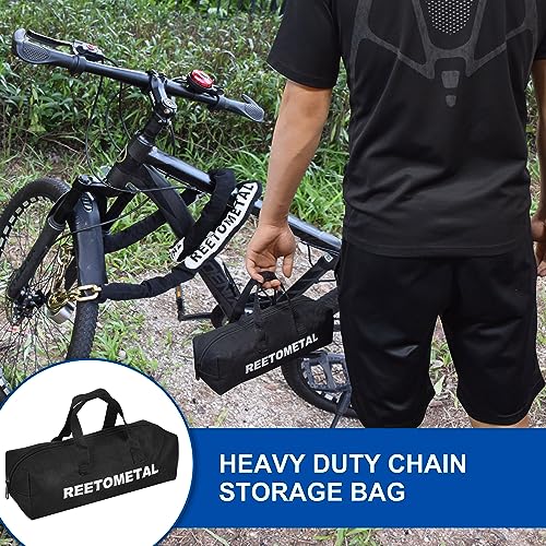 Heavy Duty Security Chain, 6 Foot x 3/8" Thick | Hardened Steel, Cut Proof, Anti-Theft Lock Chain, For Motorcycles, Bicycles, ATVs, Trailers, Containers - size: 6ft chain without lock