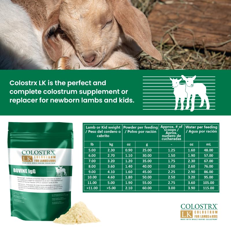 IVS 2Qt Nursing Bottle Colostrx LK Colostrum Supplement-Newborn Livestock | Snap-On Nipple & Handle | Lambs Kids Goats Calves | Lambs, Kids Feeding System - size: 2 Quart–With Colostrx LK