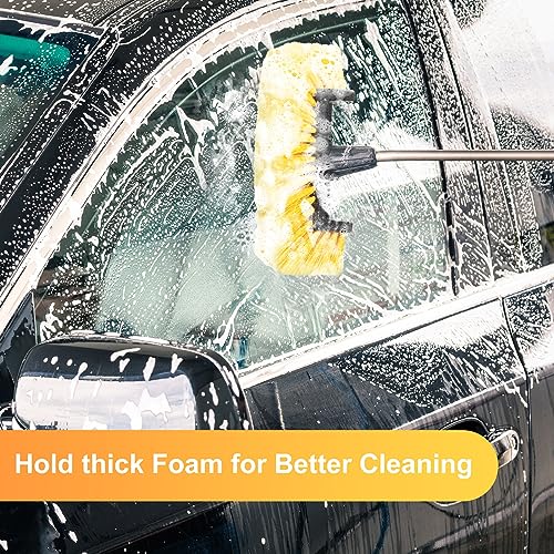 2 Pcs Car Wash Brush Heads Soft Bristle Flow Thru,12 Inch,Yellow (Pack of 2) - color: Yellow, size: 12 Inch (Pack of 2)