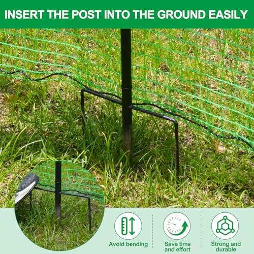 40IN×50FT Temporary Fence with Posts, Garden Animal Barrier with Metal Stake, Zip Ties,Windbreak Rope,Portable Temporary Fencing for Dogs Outdoors for Garden Backyard Outdoor Animal Protect