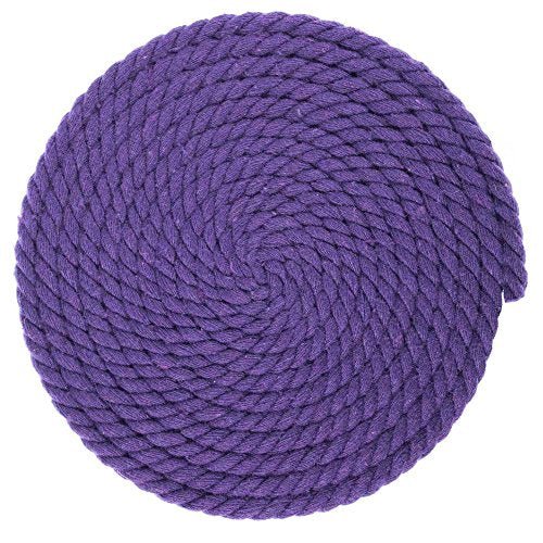 Twisted Natural Cotton Rope - 1/4 Inch - Solid Colors - Available in Lengths of 10 Feet, 25 Feet, 50 Feet, and 100 Feet - color: Purple, size: 10 feet