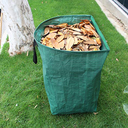 Gardzen 2 Pack 53 Gallon Dustpan Style Yard Waste Bags Reusable | Collapsible Garden Leaf Bags with Leaf Collector Design for Leaves, Grass Clippings and Lawn Debris Cleanup