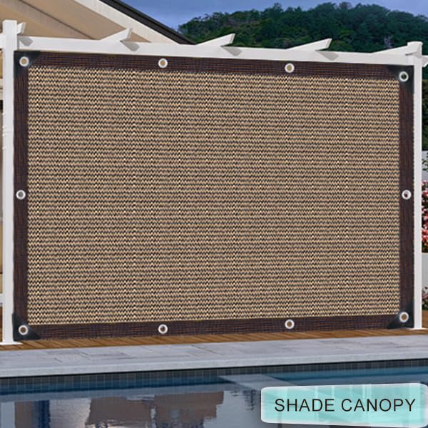 70% Shade Cloth - Sun Shade Cloth Mesh Tarp with Grommets Pergola Shade Cover Canopy, Mesh Tarp Sun Screens for Patio, Outdoor, Garden, Backyard [Brown 4x6FT] - size: 4X6FT