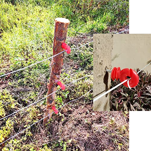 60Pcs Electric Fence Insulator Screw-in Insulator Fence Ring Wood Post Insulator with Insulator Socket Tool for Animal Husbandry Electronic System (Electric Fence Insulator - 60PCS) - style: Electric Fence Insulator - 60PCS