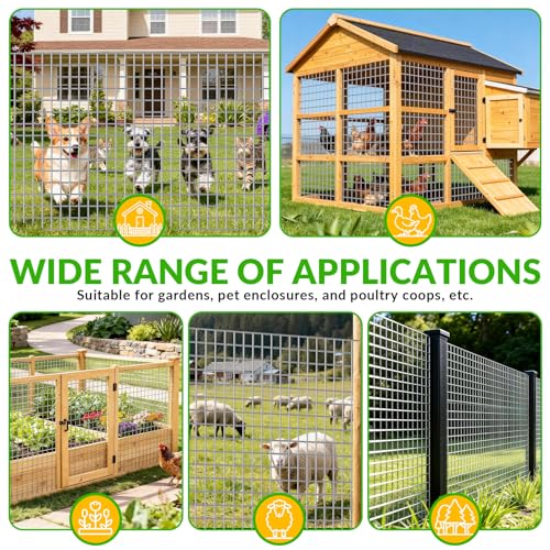 Welded Wire Fence 1/2‘’x 1/2‘’ 36in x 50 ft,Vinyl Coated Welded Wire Mesh Roll,16GA Heavy Duty Galvanized Chicken Wire Fencing, Hardware Cloth for Yard Vegetable Protection Goat & Poultry Netting - size: 1/2‘’x 1/2‘’ 36in x 50 ft