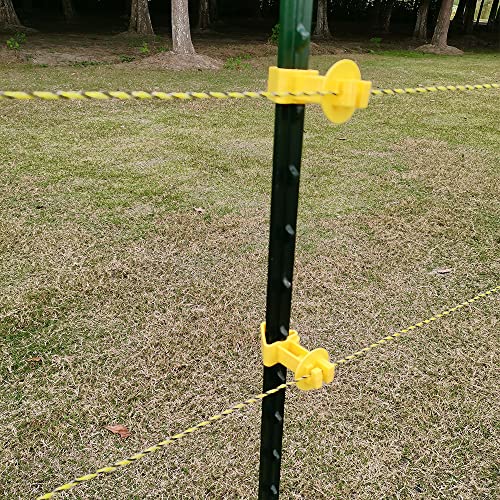 25-Pack Electric Fence T-Post Insulators, Snap-On Extended | Extended Offset · UV-Resistant · Fits T-Posts · For Wire & Polywire - color: Yellow