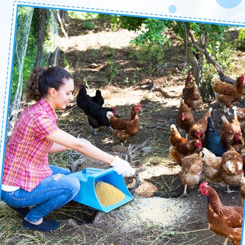 Relaxweex 2 Pcs 4 Quart Enclosed Large Feed Scoop, Blue | Heavy Duty Durable, for Ranchers, Homesteaders and Livestock Farmers - color: Blue