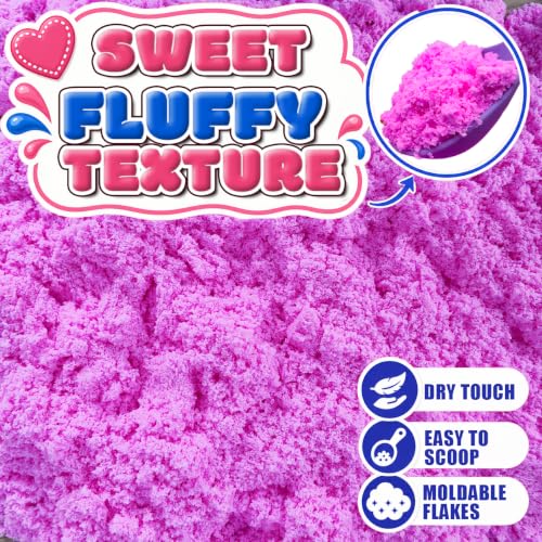Pink Latex Valentine's Day ice Cream Theme Sensory Bin Filler | Sensory snow sand for Floral Spring Cotton Candy Soothing Pink Sensory Table for Toddlers & Young Children - color: pink