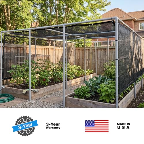 Royal Shade50% Black Shade Cloth 8FT x 16FT Mesh Tarp with Grommets for Garden Patio, Plant Shading, Greenhouse, Pergola, Chicken Coop, Dog Kennel, Lawn (We Make Custom Size)
