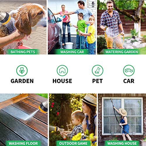 AUTOMAN Garden Nozzle Sprayer, High Pressure Spray Nozzle, 100% Metal Water Hose Nozzle, 7 Patterns Watering Nozzle, Heavy Duty Sprayer Garden Nozzle for Watering Plants & Lawns, Washing Cars & Pets - color: Metal