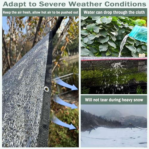 85% Aluminet Shade Cloth with Grommets 13 x 24FT Reflective Sun Shade Tarp | UV Stabilized HDPE Mesh - Breathable Aluminum Shade Cloth for Garden, Greenhouse, Pergola, Backyard & Outdoor Sun Protection - size: 13 ft x 24 ft