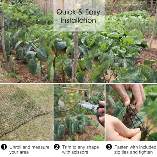 RIFNY Deer Fence, Temporary Fence for Garden Outdoor Yard, 4 x 100 FT | Plastic Mesh Fencing to Protect Plants Fruit from Deer Dogs Chicken Animal, UV Resistant, Weatherproof, Reusable, Green - size: 4 x 100 FT