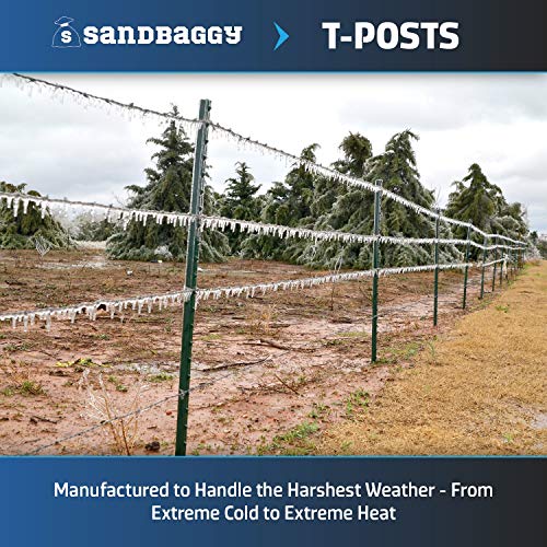 Sandbaggy Green Fence T-Post 5 Feet Length - for Securing Fencing or Safety Fence (800 Posts)